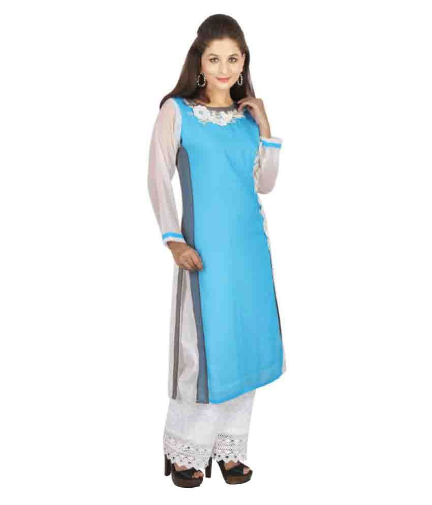 Hashtag Multicolor Straight Kurti Buy Hashtag Multicolor