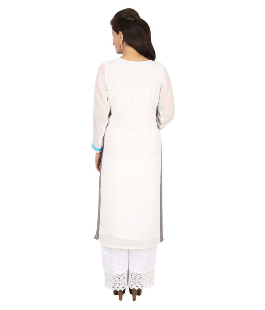Hashtag Multicolor Straight Kurti Buy Hashtag Multicolor