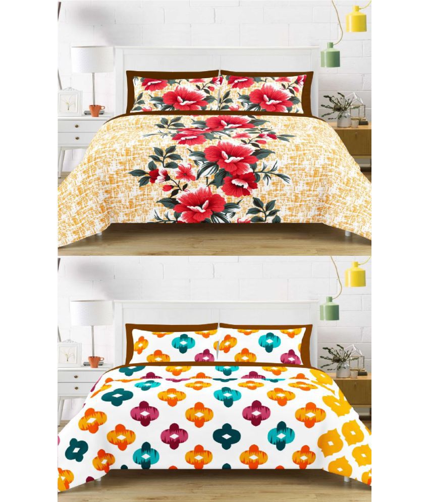    			Vintana - Buy 1 Get 1 - Double Cotton Floral Bed Sheet