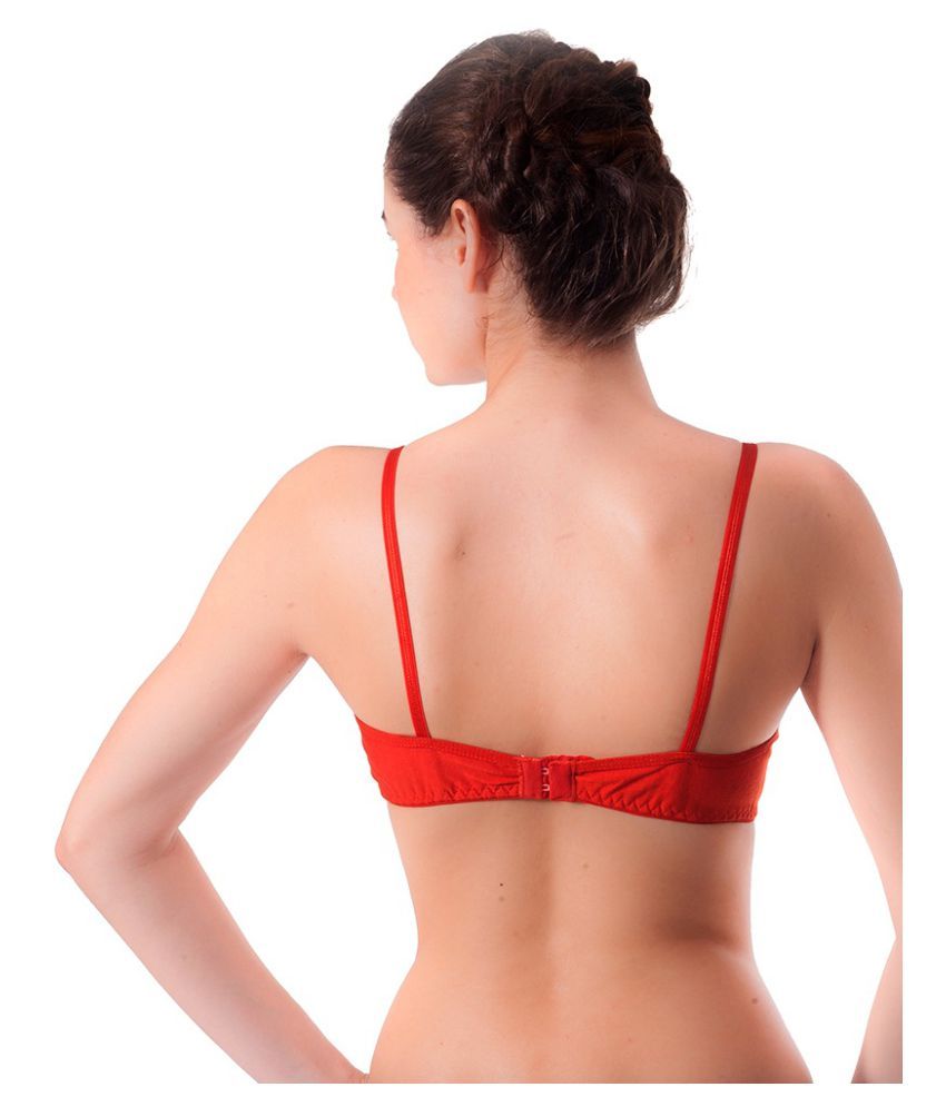 Buy Aakarshan Red Poly Cotton T Shirt Seamless Bra Online At Best Prices In India Snapdeal