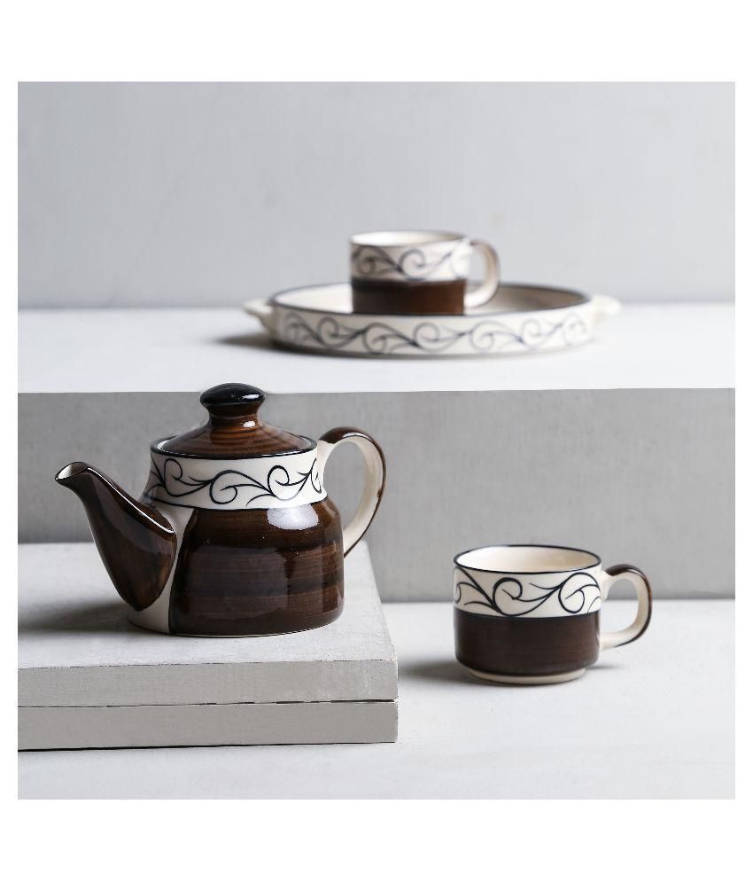 Unravel India Stoneware Tea Set 4 Pcs Buy Online at Best Price in