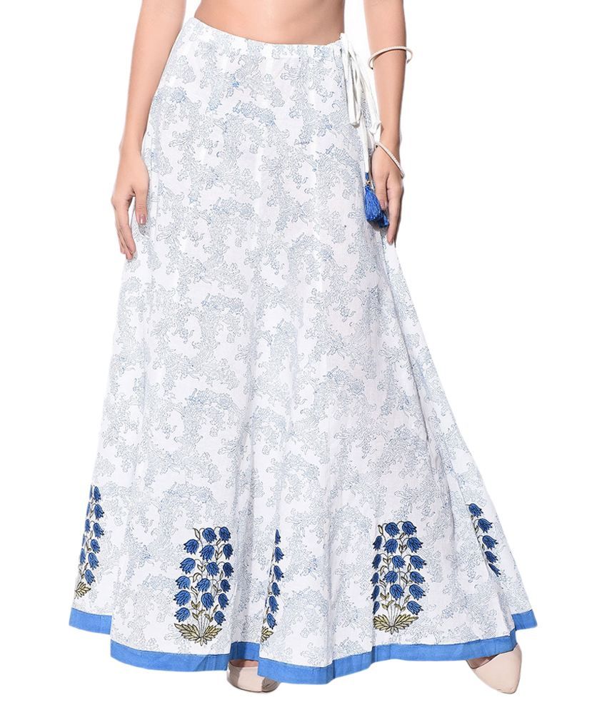 white broomstick skirt long