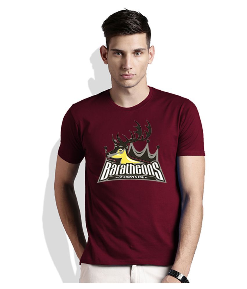 maroon color t shirt combination