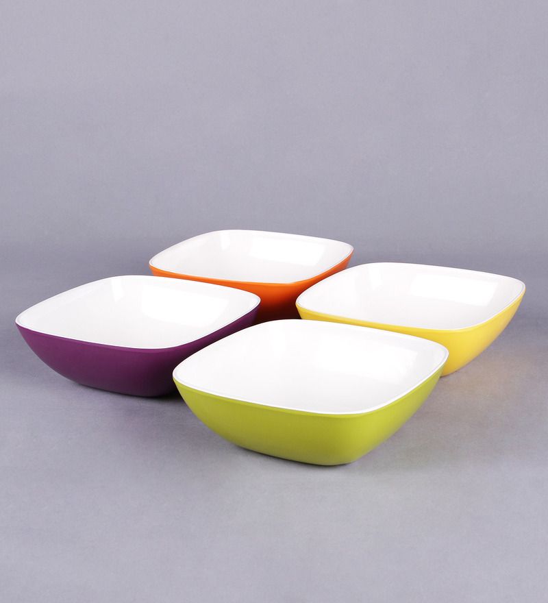 Machi Multicolour Melamine Snack Bowl Set of 4 Buy Online at Best