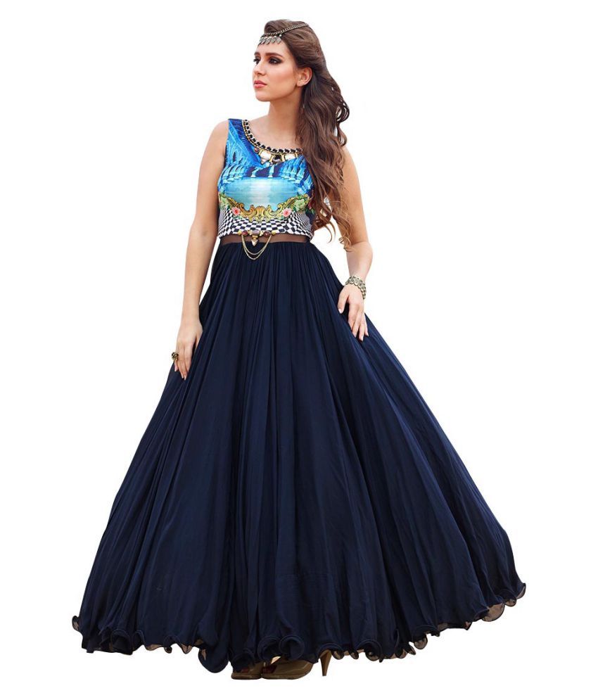 light blue net gown