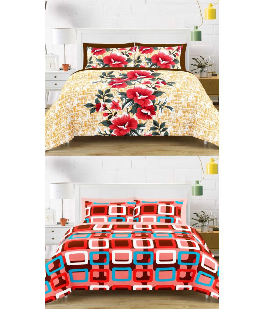    			Vintana - Pack of 2 - Double Cotton Floral Bed Sheet