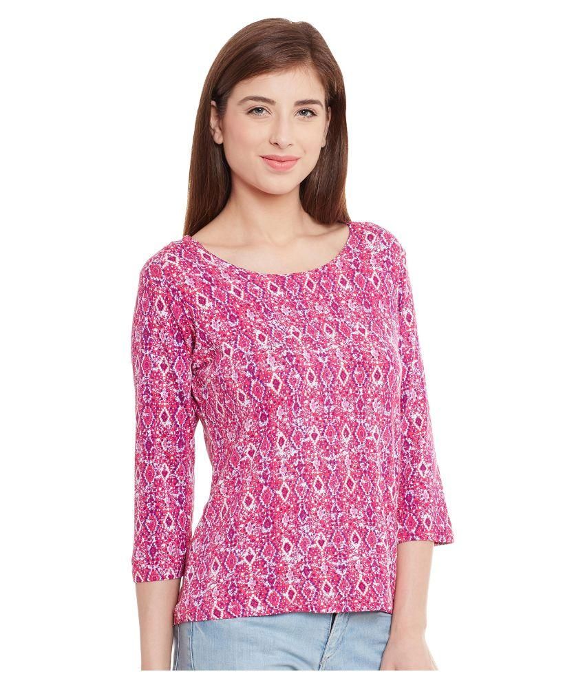 Buy Purys Pink Viscose Tees Online at Best Prices in India - Snapdeal