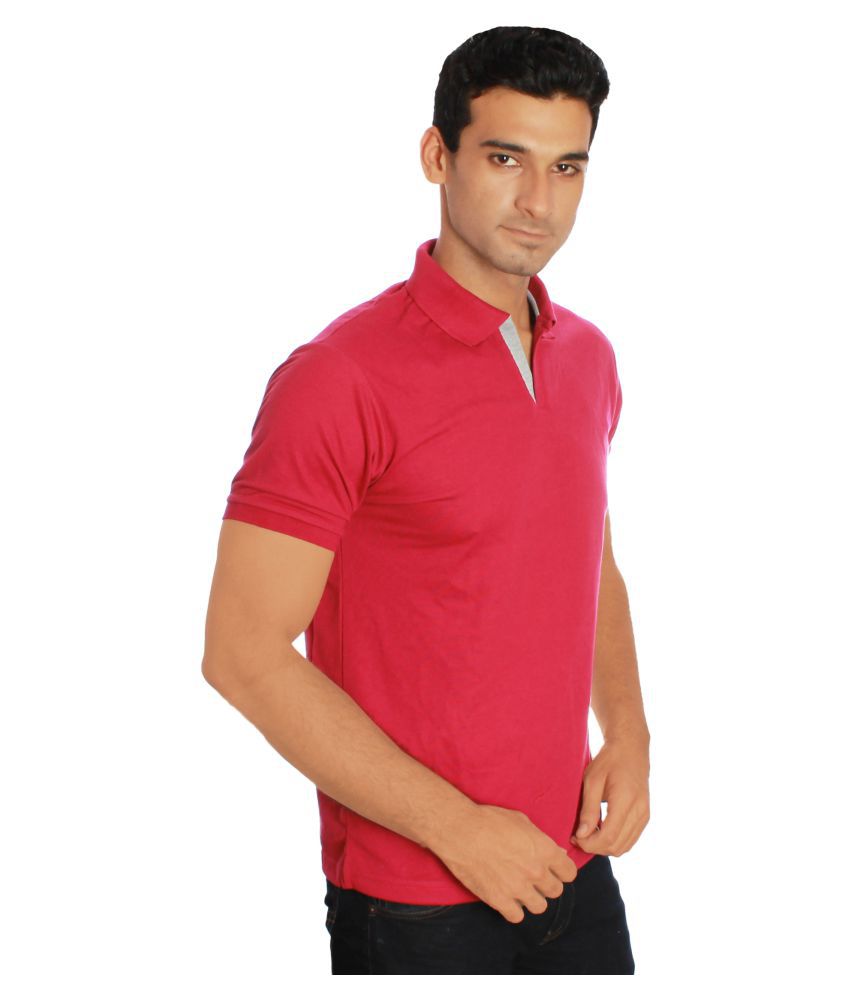 Amstead Pink Slim Fit Polo T Shirt - Buy Amstead Pink Slim Fit Polo T ...