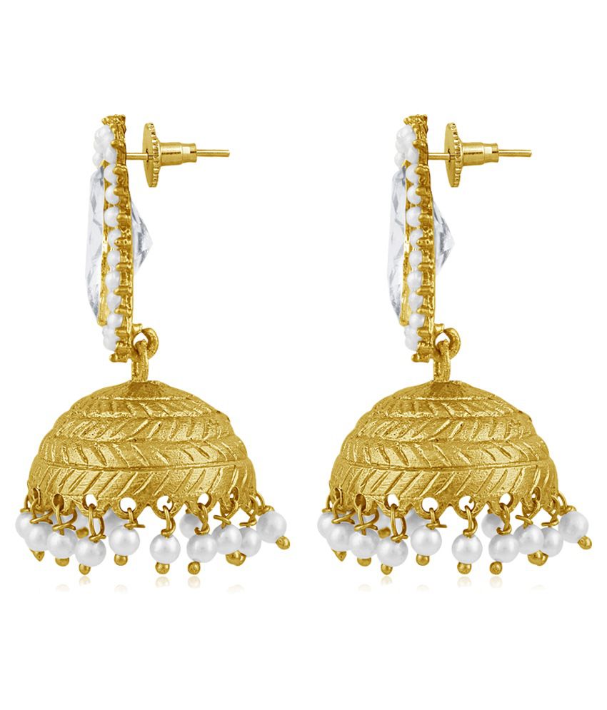 Inaya Golden Jhumki Earrings - Buy Inaya Golden Jhumki Earrings Online ...