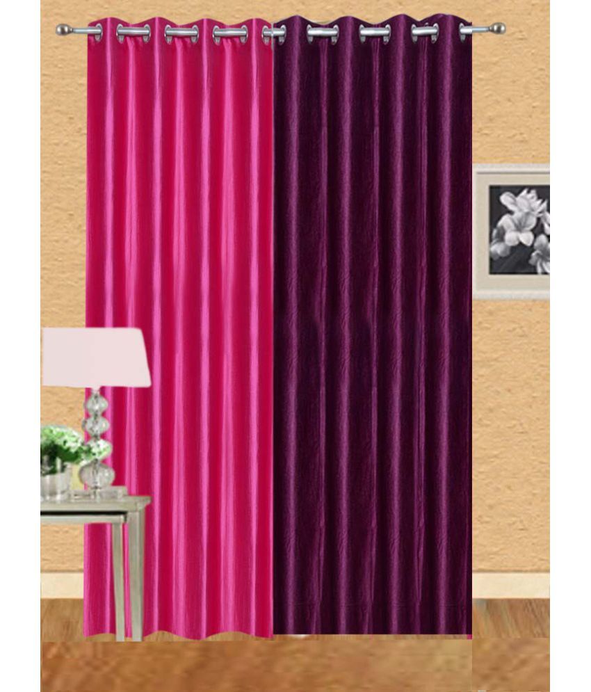     			Stella Creations Set of 2 Door Eyelet Curtains Multi Color