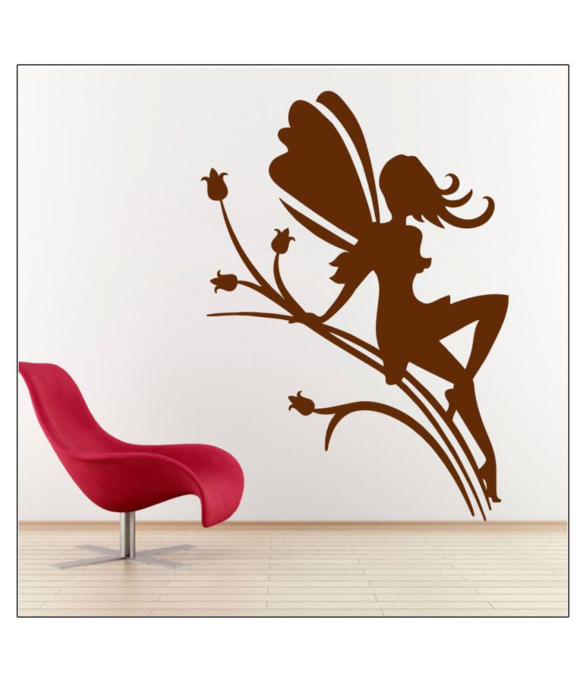     			Decor Villa Fairy Sitting on Flower PVC Wall Stickers