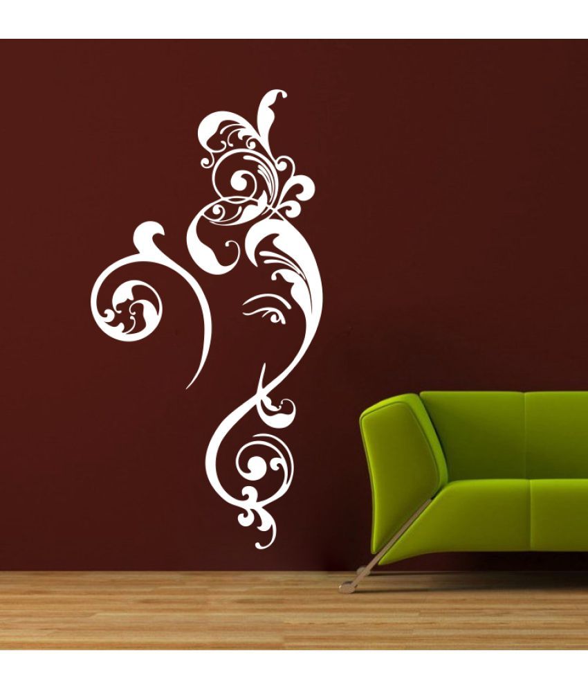 Creatick Studio Flower Ganesh Ji Vinyl Wall Stickers Buy Creatick