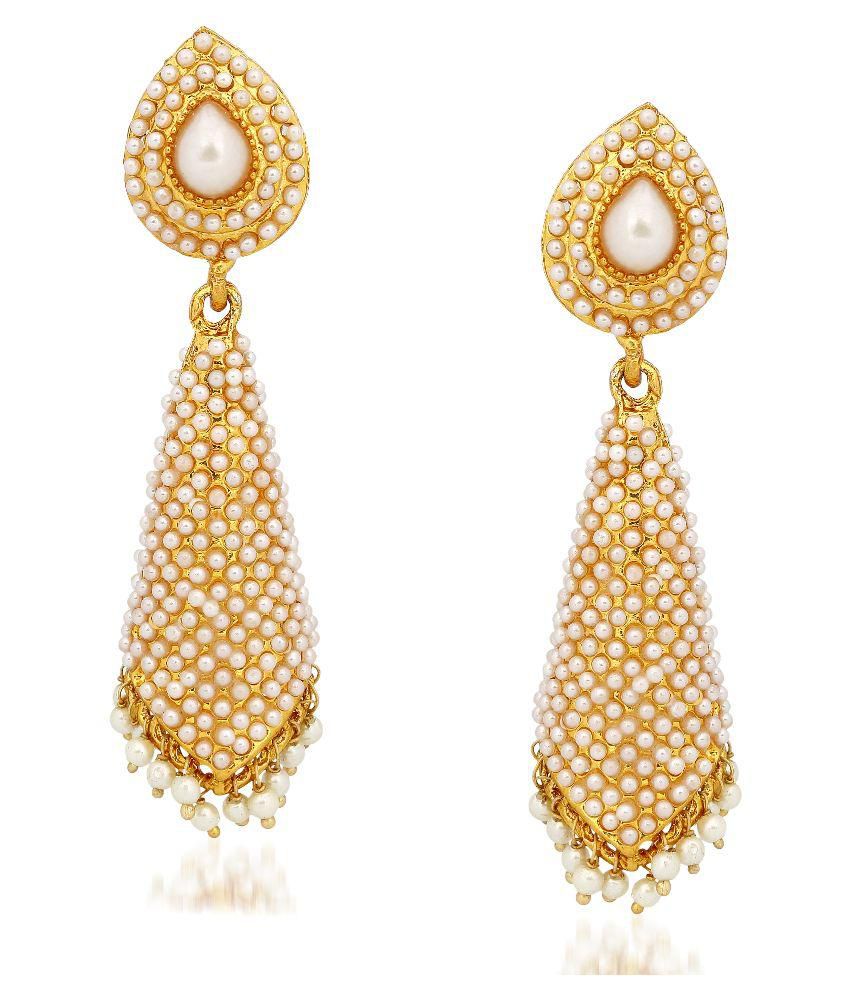 Meenaz Kundan Pearl Jhumka Earrings For Women Girls in Traditional ...