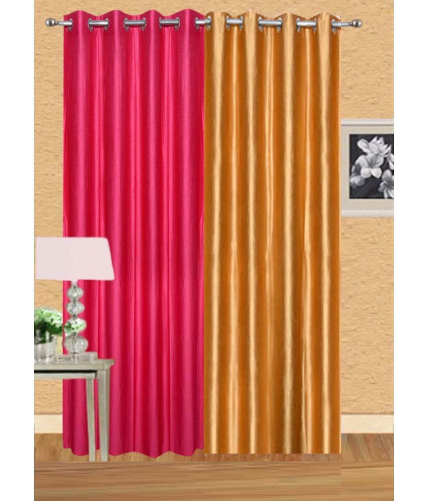     			Stella Creations Set of 2 Window Eyelet Curtains Solid Multi Color