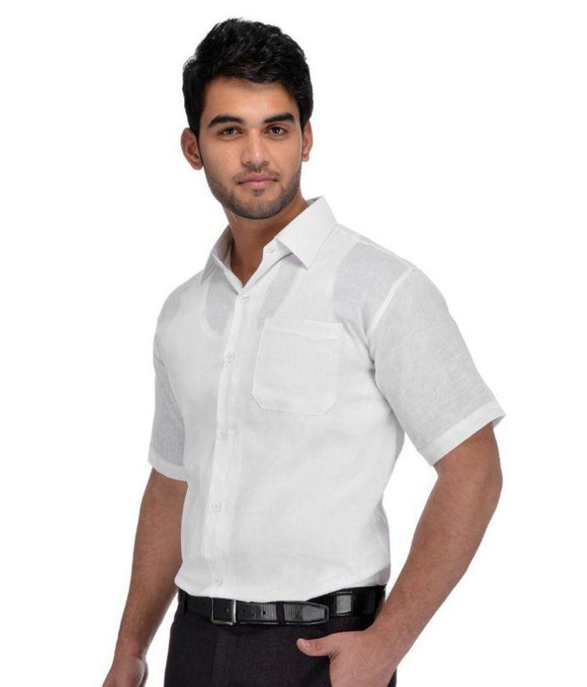 Khadi White Formal Regular Fit Shirt - Buy Khadi White ...