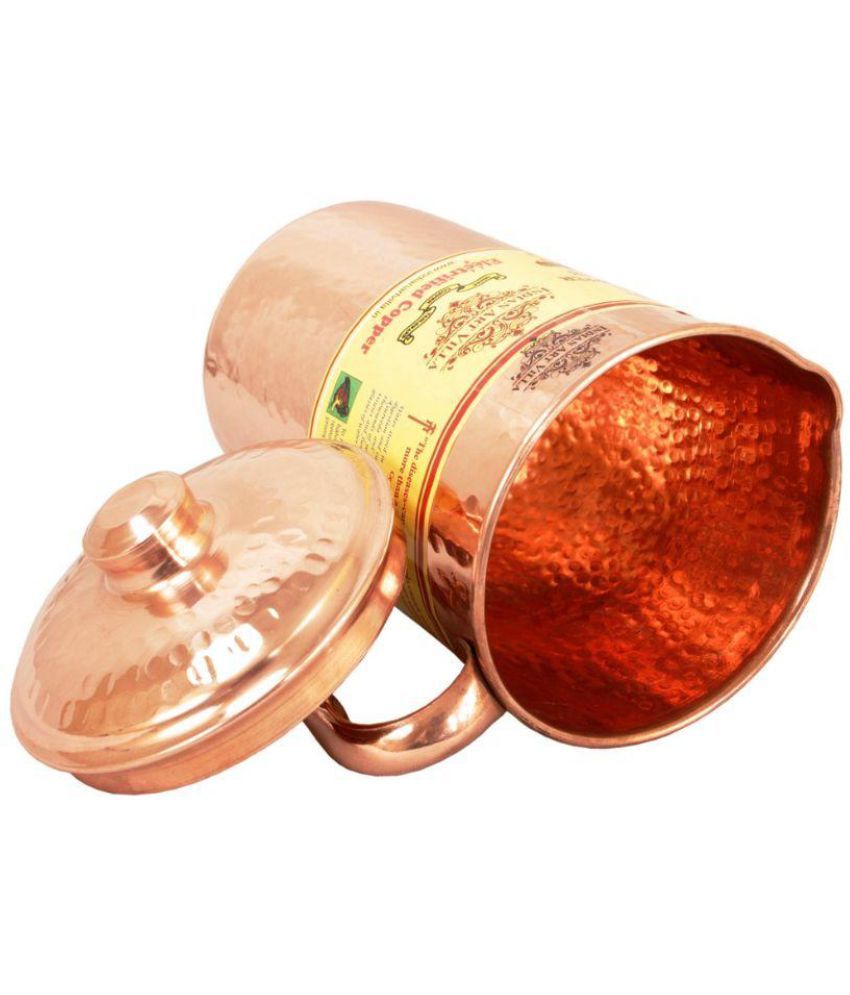 Copper Hammered Jug Pitcher 1700 ML Serving Water Good Health Benefit