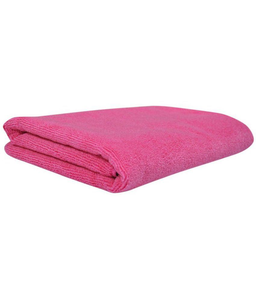    			SOFTSPUN - Pink Microfibre Solid Bath Towel (Pack of 1)