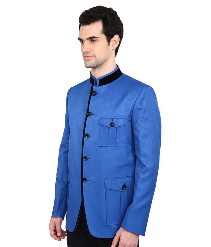 Indian Attire Blue Solid festive Tuxedo - Buy Indian Attire Blue Solid ...