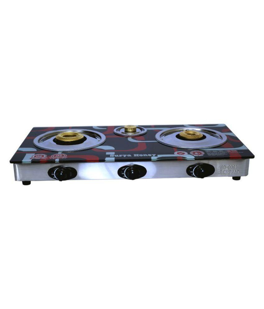 surya aksh 3 burner glass top