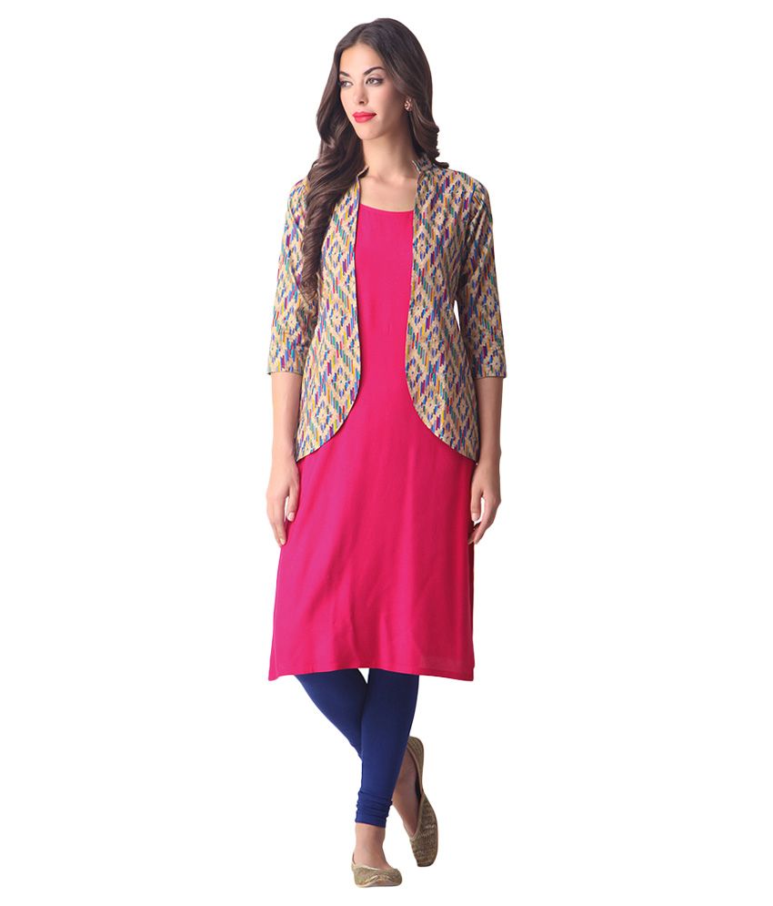 plain kurtis with jackets