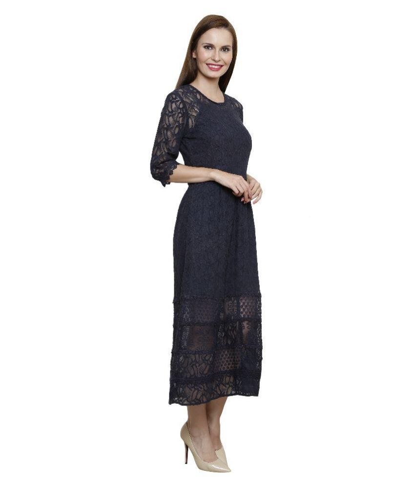 navy net dress