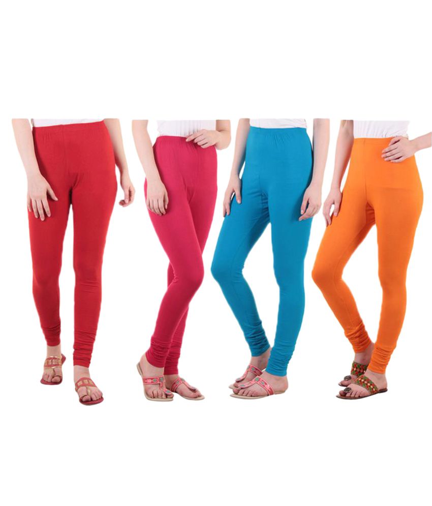     			Diaz - Red Cotton Women's Leggings ( Pack of 4 )