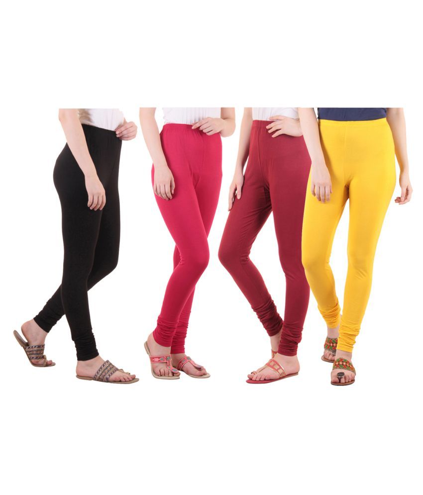     			Diaz - Black Cotton Women's Leggings ( Pack of 4 )