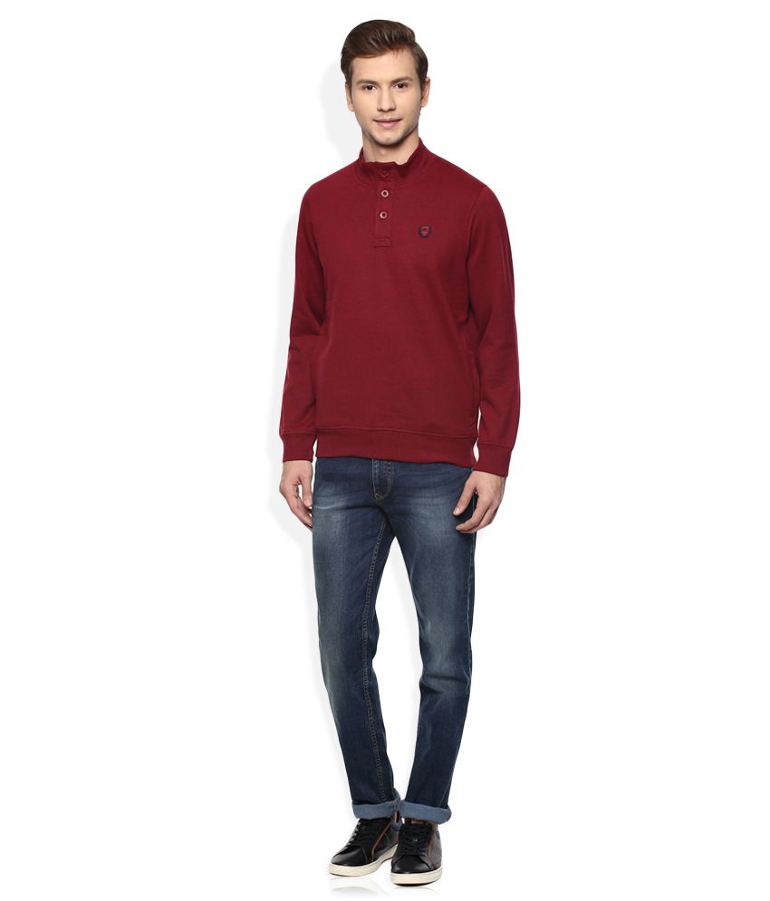 Monte Carlo Maroon High Neck Sweatshirt - Buy Monte Carlo Maroon High ...