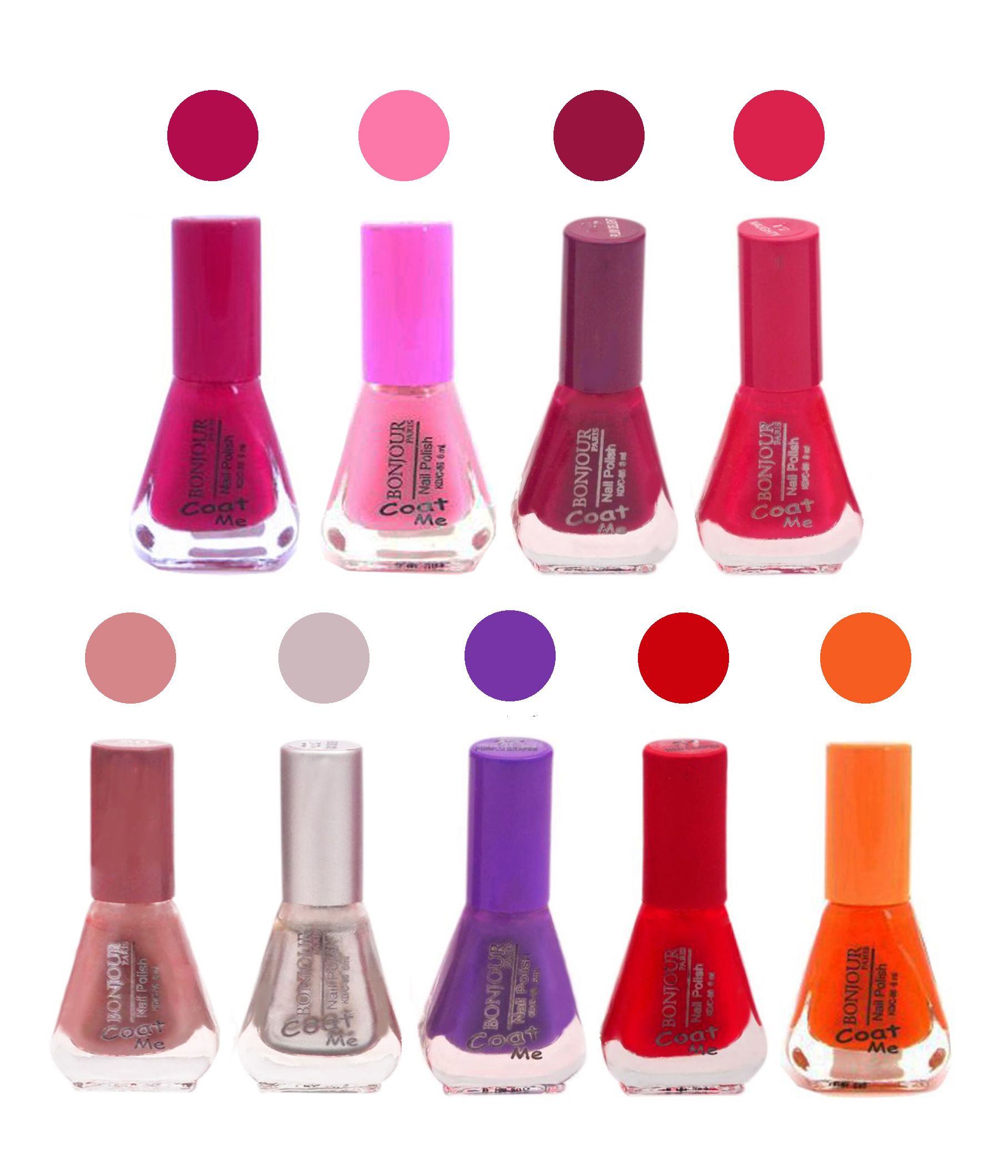 Bonjour Paris Long Lasting Premium Matte Nail Polish Combo at Wholesale Rate ( Set of 9 Nail