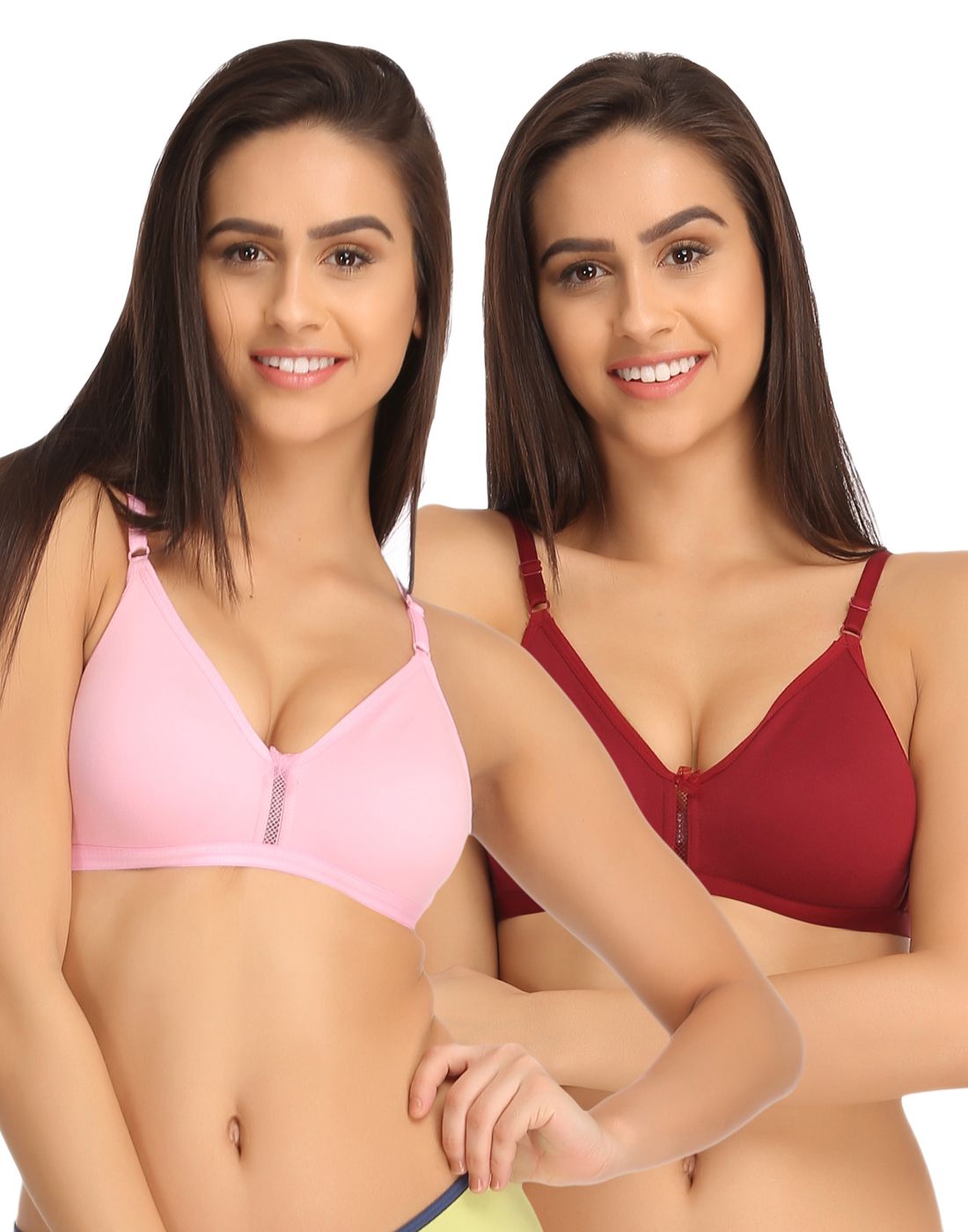     			Clovia Multi Color Cotton T-Shirt/ Seamless Bra