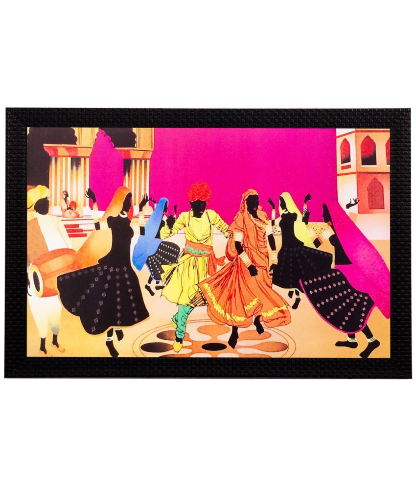     			eCraftIndia Multicoloured Dancing Group View UV Wall Art