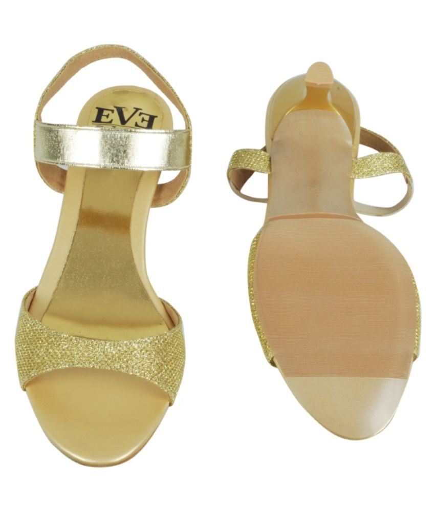 Triveni Gold Kitten Heels Price in India- Buy Triveni Gold Kitten Heels