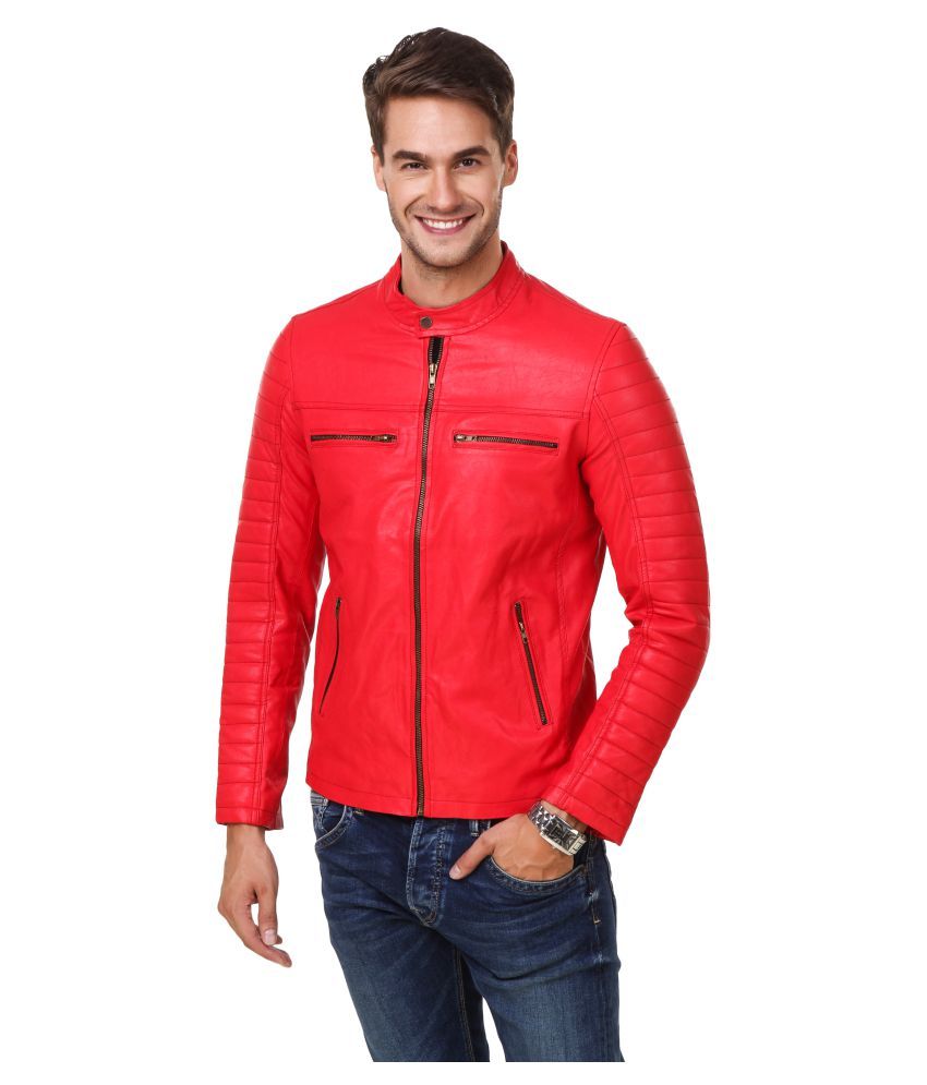 red biker pants