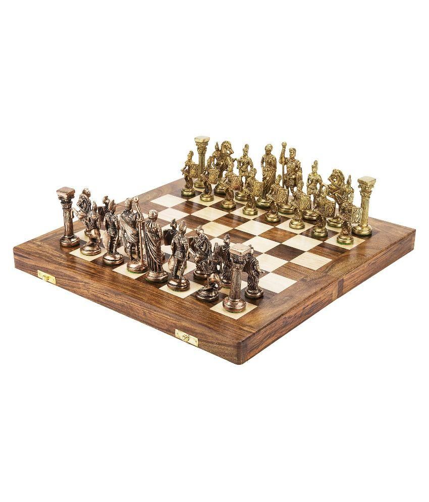 Aakrati Brown Chess with Wooden Book Style Box and Storage Delux: Buy ...