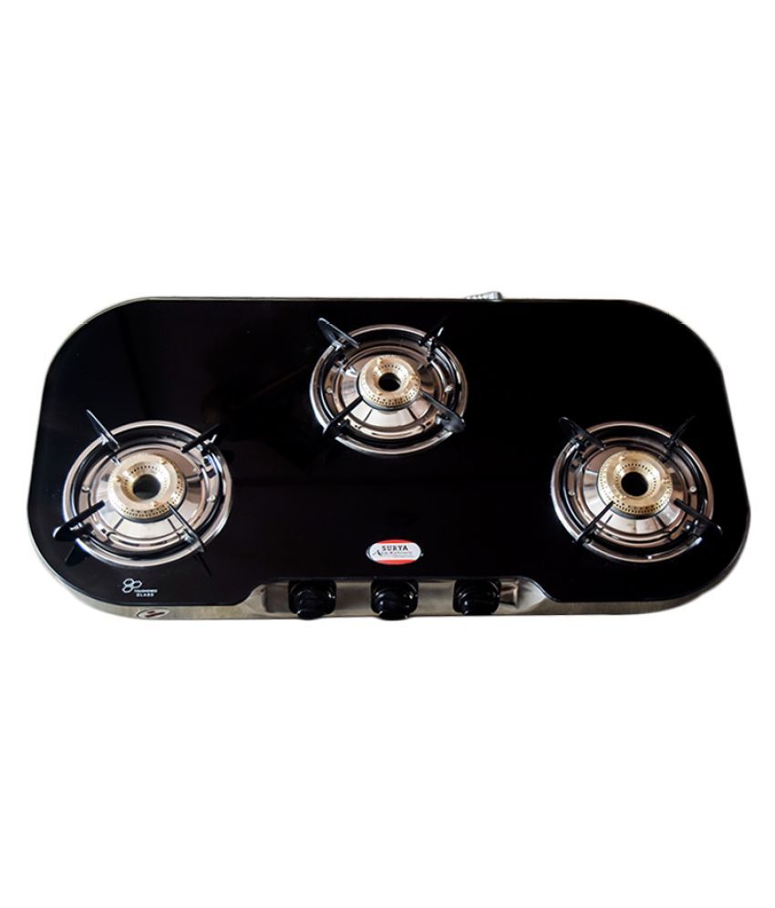 Surya Maze SM135 3 Burner Glass Manual Gas Stove Price in India Buy