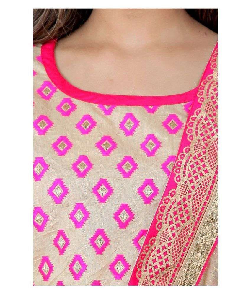 Span Cream Silk Dress Material - Buy Span Cream Silk Dress Material Online at Best Prices in 