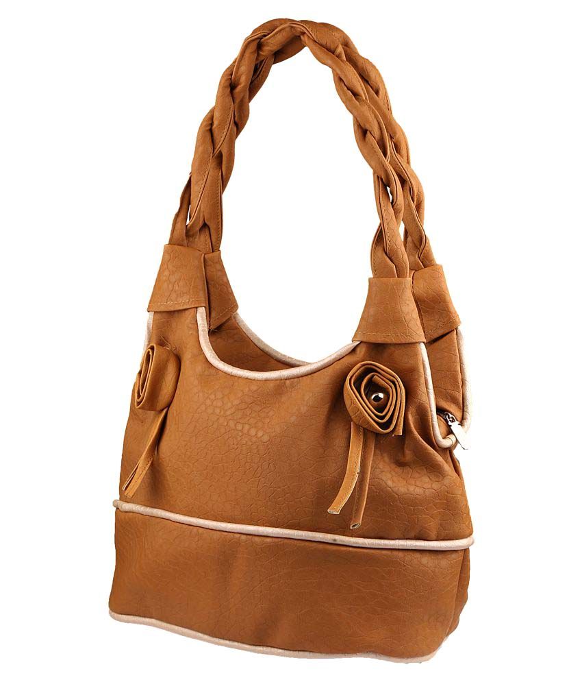 camel leather shoulder bag