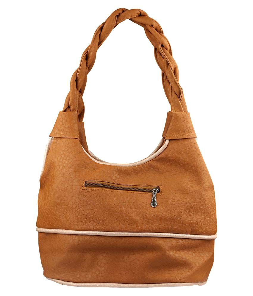 camel leather shoulder bag