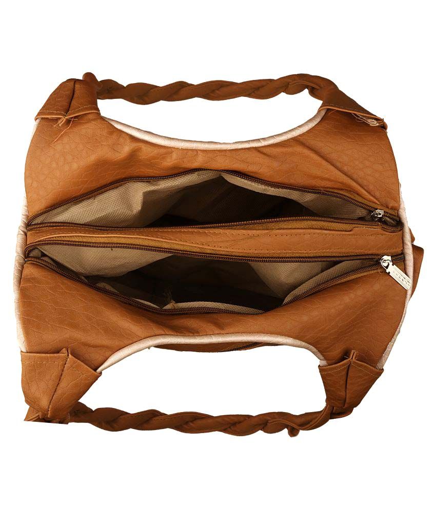 camel leather shoulder bag