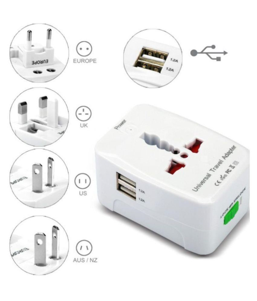 Buy FKU Universal Multiplug with USB Worldwide Adaptor Online at Low ...