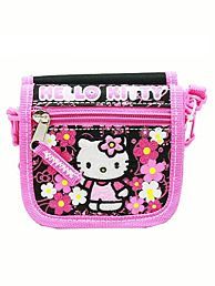 Hello Kitty India Products Online At Best Prices String Wallet Hello Kitty Flowers Black