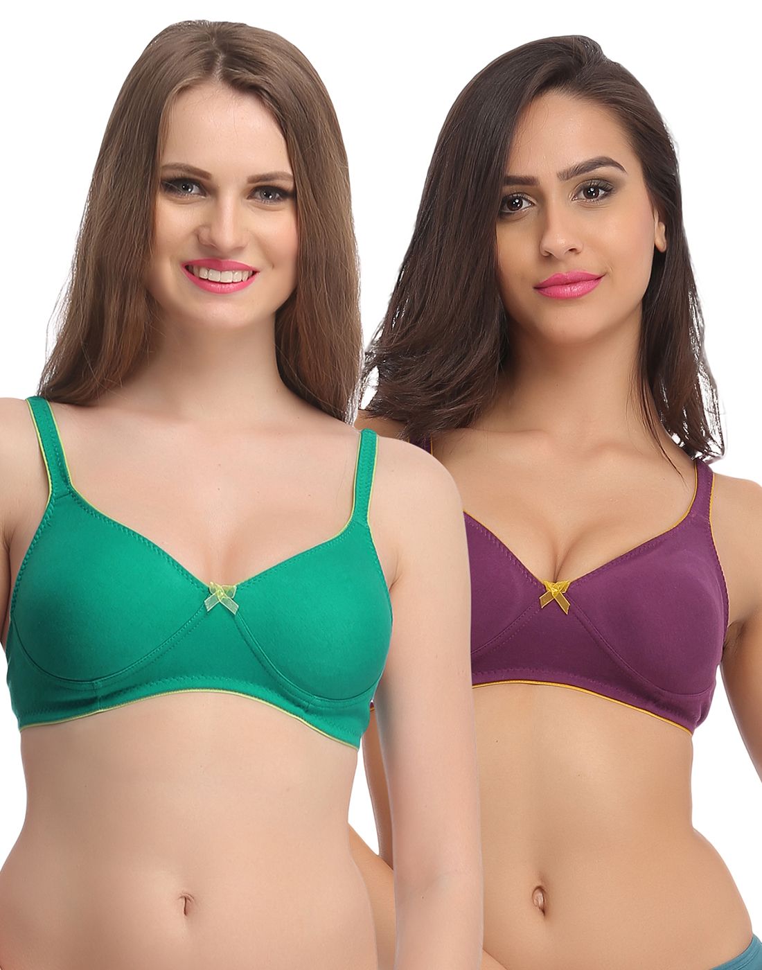     			Clovia Multi Color Cotton T-Shirt/ Seamless Bra