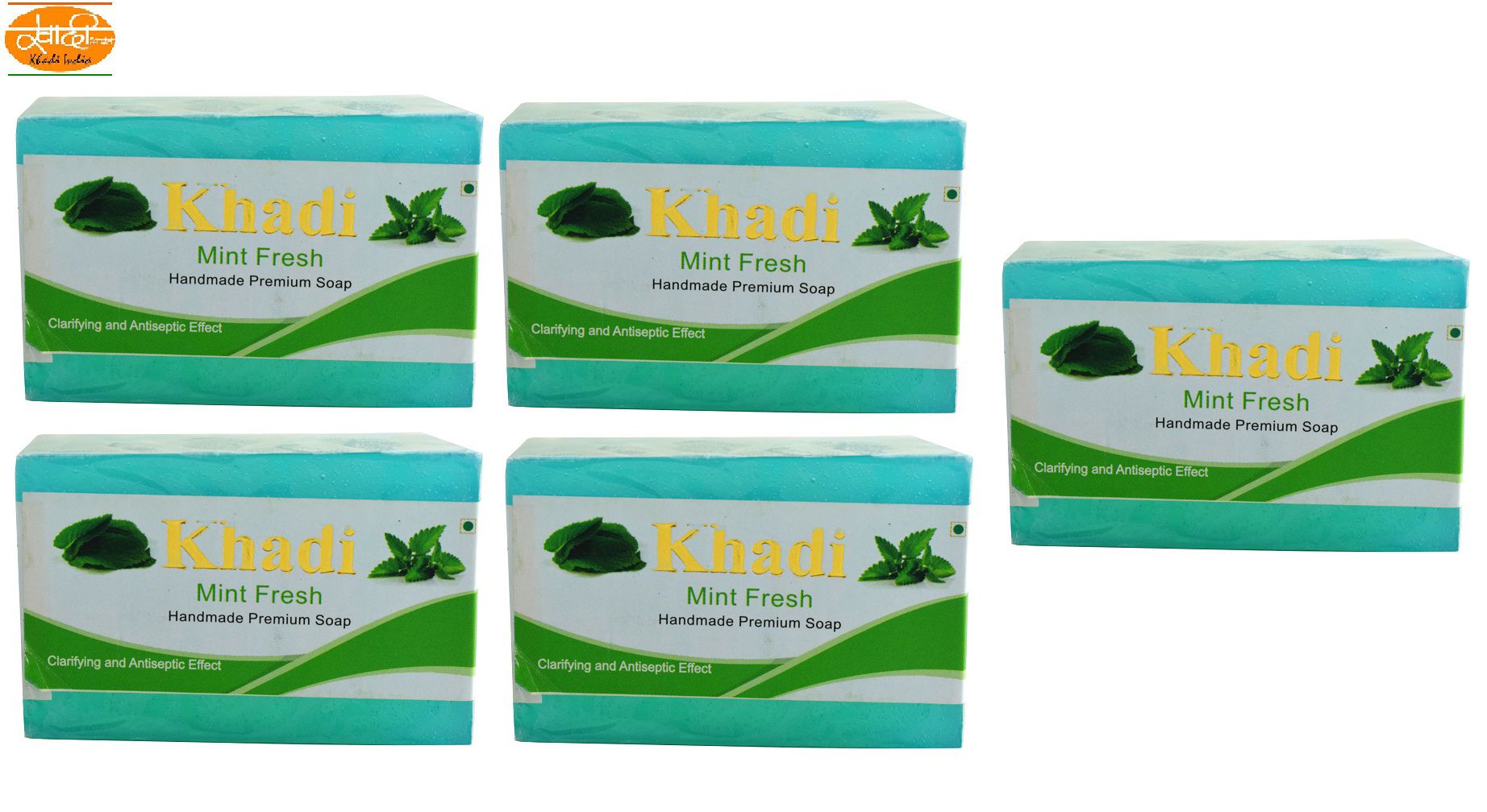     			Khadi India KHADI MINT FRESH SOAP Soap 625 gm Pack of 5