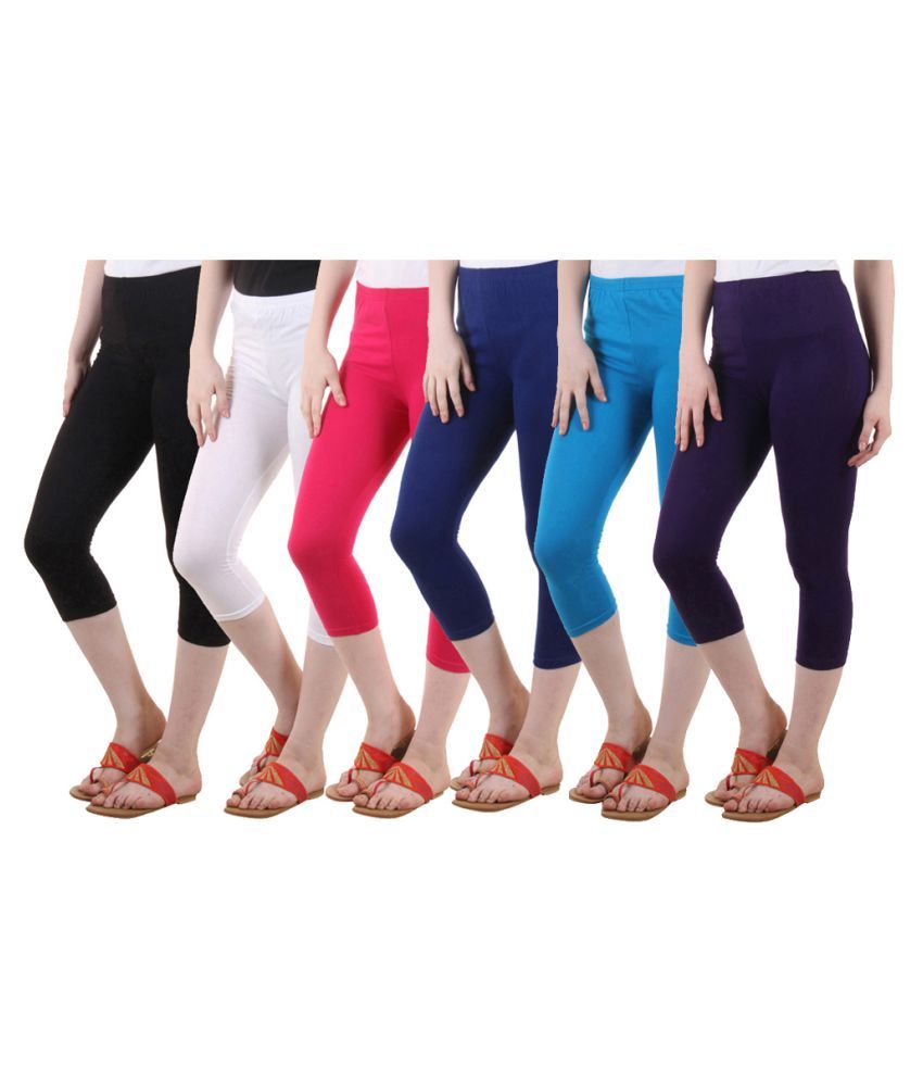     			Diaz Multi Color Cotton Lycra Capris