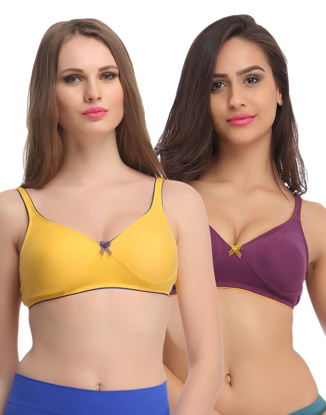     			Clovia Multi Color Cotton T-Shirt/ Seamless Bra