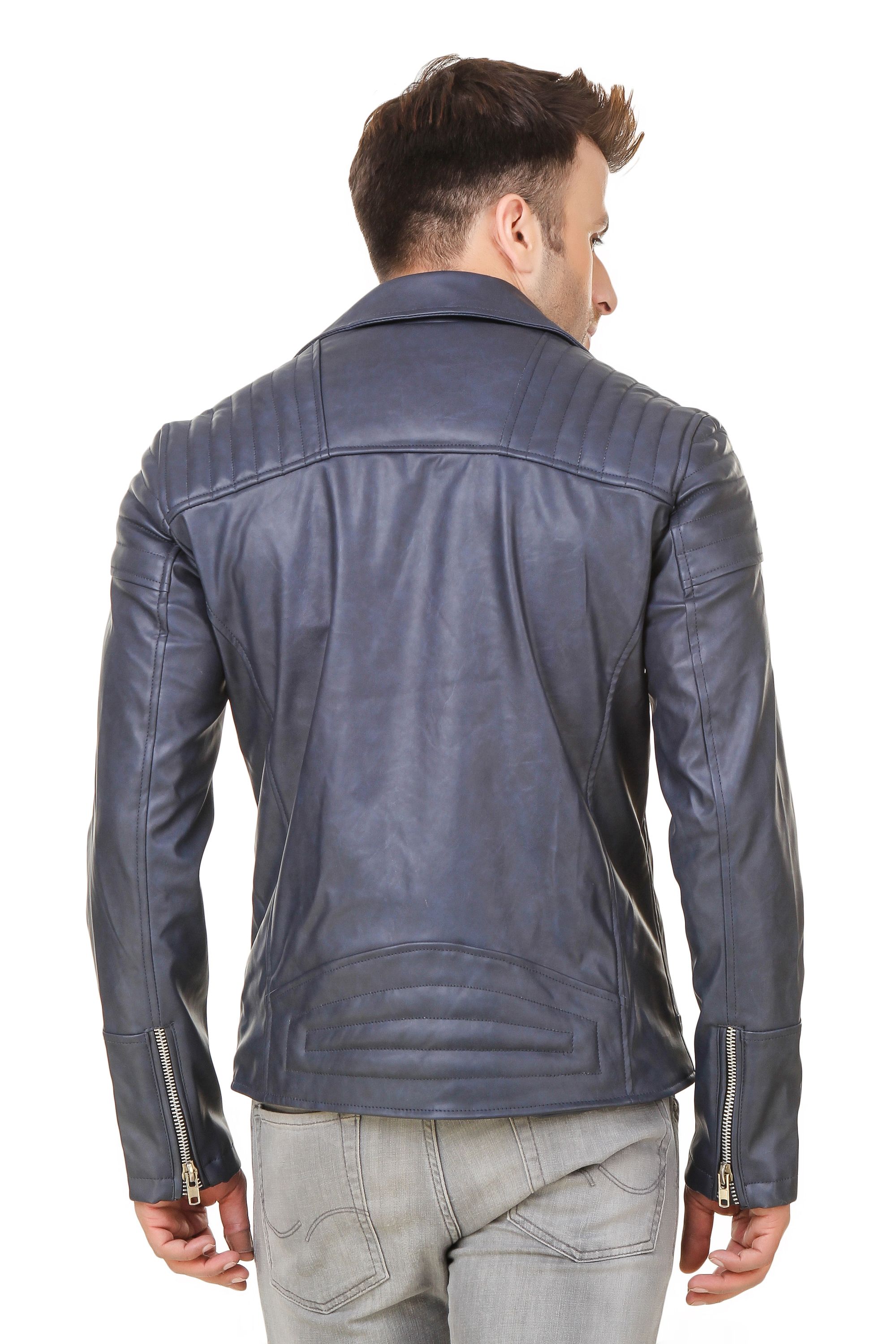 FashionsTree Navy Biker Jacket Buy FashionsTree Navy Biker Jacket