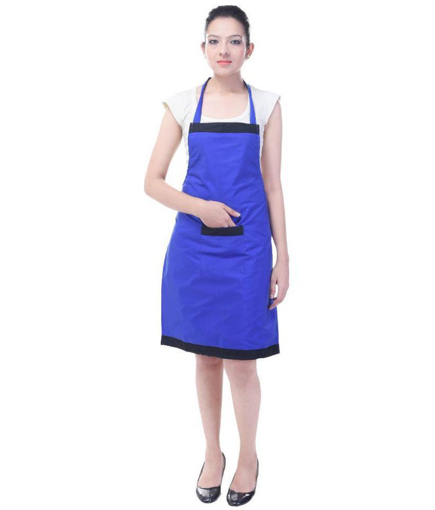     			Switchon Single Blue Solid Polyester Apron