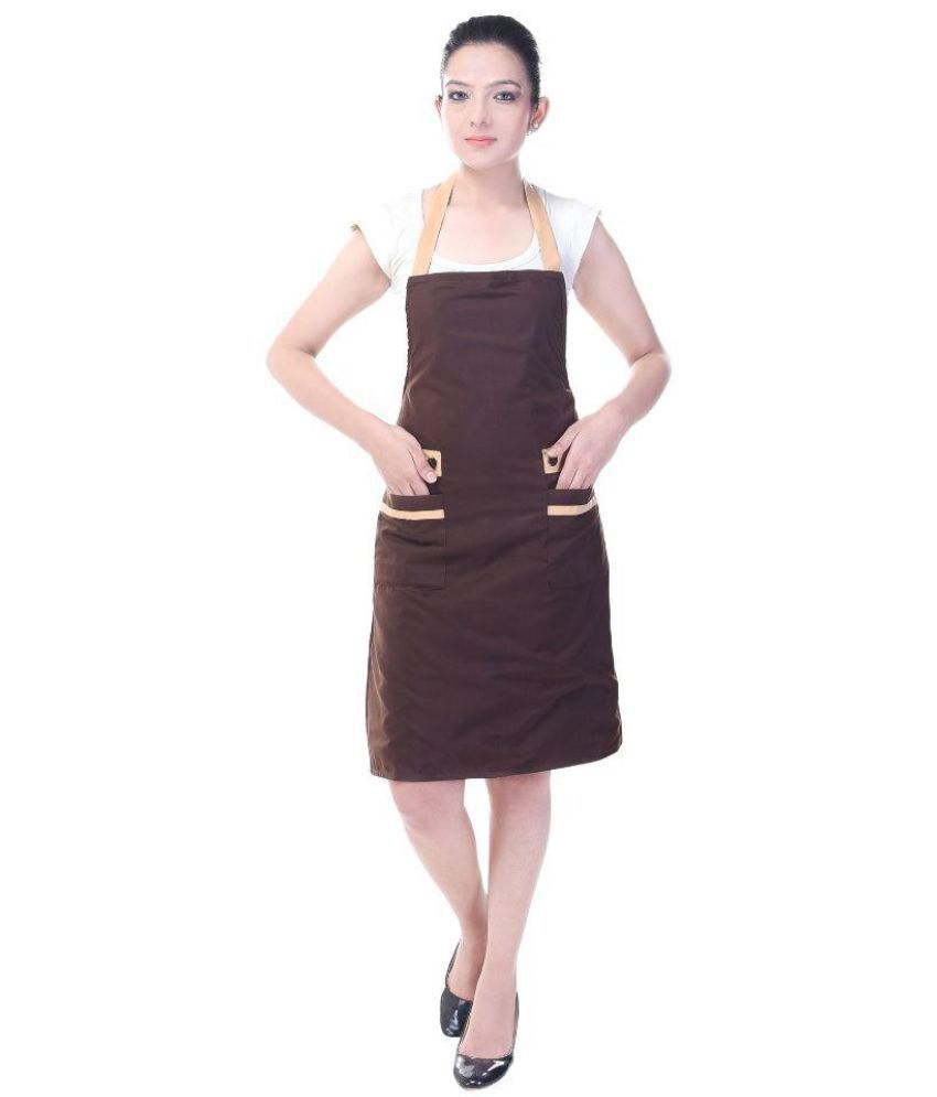     			Switchon Single Brown Solid Polyester Apron