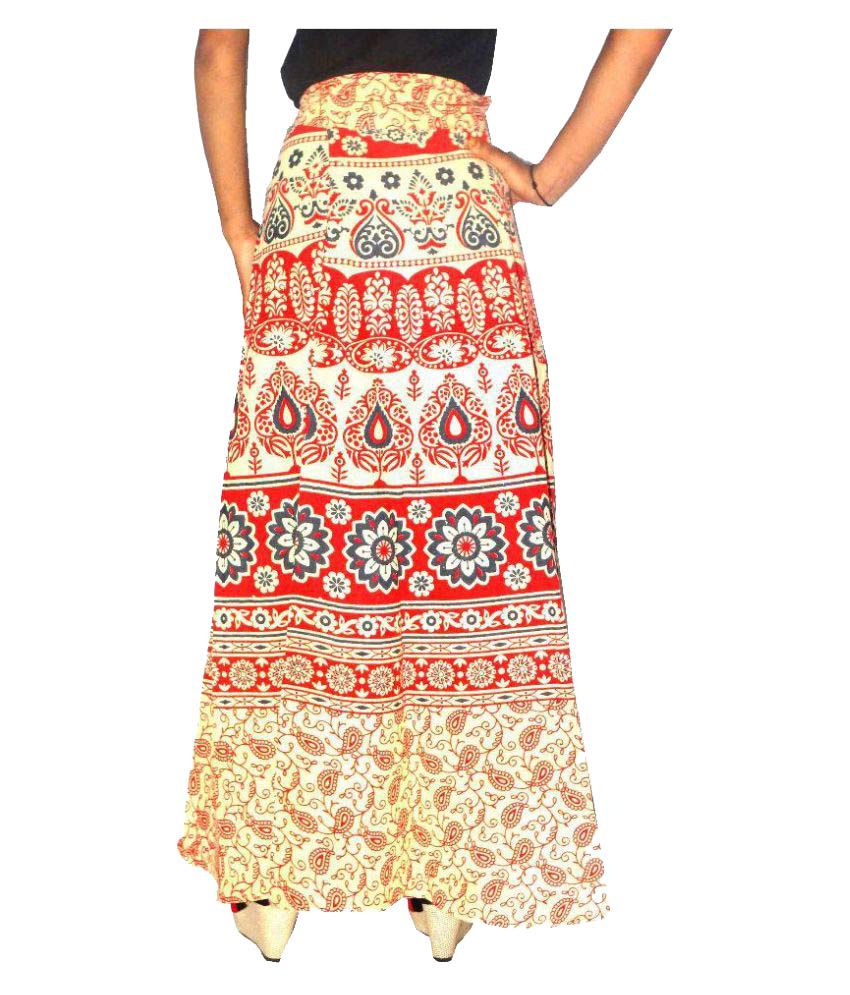 Buy Jaipur Skirt Multi Color Cotton Wrap Skirt Online at Best Prices in ...