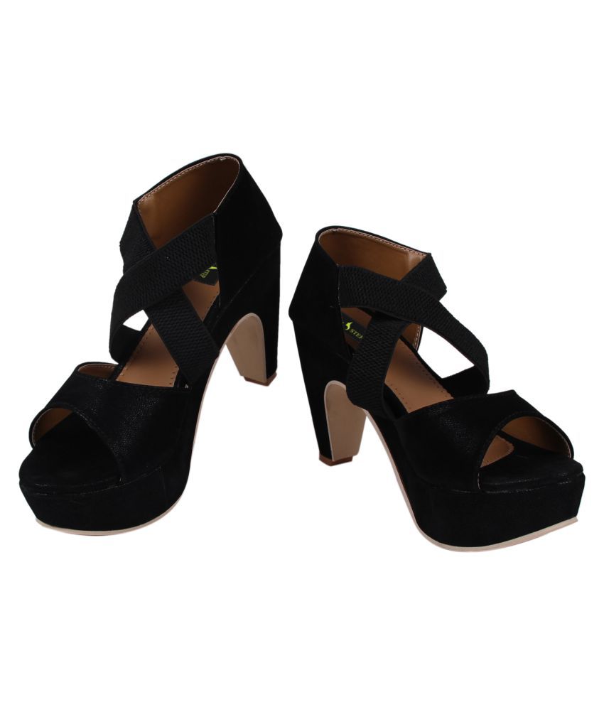 black kitten heel shoes size 4
